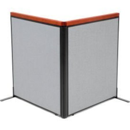 GLOBAL EQUIPMENT Interion    Deluxe Freestanding 2-Panel Corner Room Divider, 36-1/4"W x 43-1/2"H Panels, Gray 695072GY